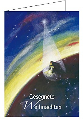 Weihnachtskarten religiöse Motive DIN A6 10er Pack - Christliche Grußkarte Klappkarte mit Text Gesegnete Weihnachten