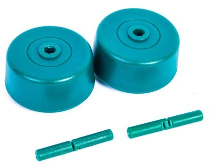 Staubsaugerladen Laufrollen, Hinterräder, Ersatzrad, Rollen 2er Set | Kompatibel mit Vorwerk Tiger VT260, VT265, VT270, VT300, Radrolle aus Kunststoff, inkl. 2 Achsen, einfacher Austausch