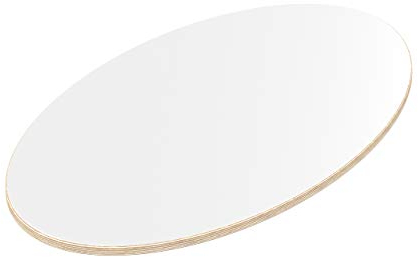 AUPROTEC 18mm Piano del Tavolo bianco 600 mm x 400 mm ellittico Pannello Multistrato rivestito melamminico di 40cm-200cm Legno Compensato di Betulla: 60x40 cm