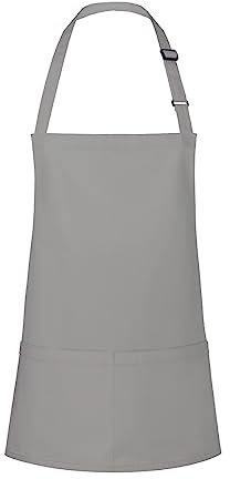 Karlowsky BLS 6 PURE Kurze Latzschürze BASIC mit Schnalle und Tasche, 65% Polyester/35% Baumwolle, Basaltgrau, Einheitsgröße