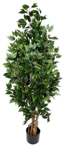 Ficus Nitida 180cm Grün LA Kunstbaum, Dekobaum Kunstpflanzen künstlicher Baum Pflanzen Kunstficus, Home Deko künstliche Pflanze, Deco Dekoration für Wohnzimmer Büro Badezimmer Schlafzimmer