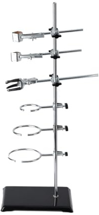 NICCOO Laborständer Laborstativ Set, Laboratory Metall Halter Unterstützung | Labor Ständer Halterungen 600mm, Stab Finger Klemmen Muffen Stativring Platte Satz, Klemme für Labor Chemie Experiment