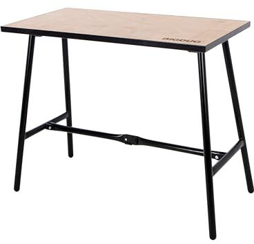 BiGDUG Heavy Duty Folding Workbench - 840h x 1000w x 500d mm - Transportable Workstation 150kg UDL (Black)