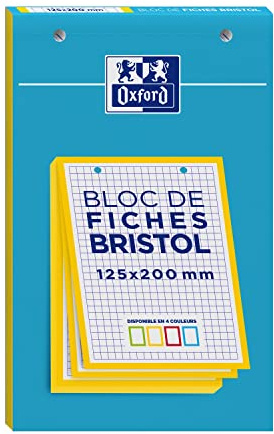 OXFORD Block mit 30 Karteikarten 125 x 200 gelocht Q5/5 gelb