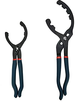 ATNHYING Ölfilterschlüssel-Set, 2 Stück, verstellbares Ölfilter-Entfernungswerkzeug, universelle Ölfilterzange, kein Verrutschen für Motorfilter, Leitungen, Armaturen (30,5 cm + 40,6 cm)