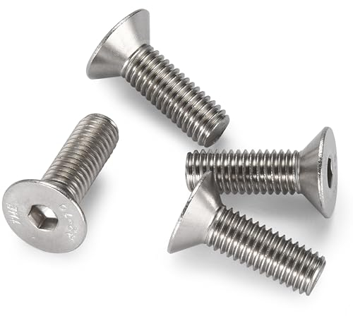 Bolt Dropper A2 Stainless Steel Hexagon Head Cap Screws - M8-1.25 Thread Diameter, High Tensile Strength, Countersunk Head Lag Screws for Secure Fastening in Wood and Composites - 25mm L, Set of 50