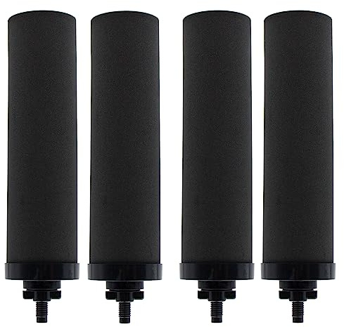 Renami Filtre à eau de rechange 1 micron pour filtres noirs Berkey® BB9-2® | Compatible avec le système de filtre à gravité Berkey®, lot de 4