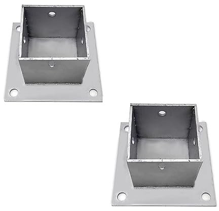 Pfostenträger Aufschraubhülse Pfostenschuh Für Geländer, Vierkantpfostensockel Mit Beschlägen Für Briefkasten, Pergola Und Terrasse, Pfostenanker Aus Edelstahl Für Beton ( Color : 2 Pcs , Size : 60x60