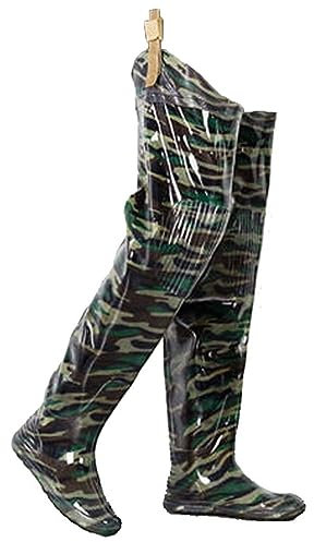 Watstiefel Wathosen for Männer und Frauen, wasserdichte Knie- und Hüftstiefel aus PVC, geeignet for Angeln, Jagd und Wasserindustrie (Color : Green 80cm, Size : 43 EU)