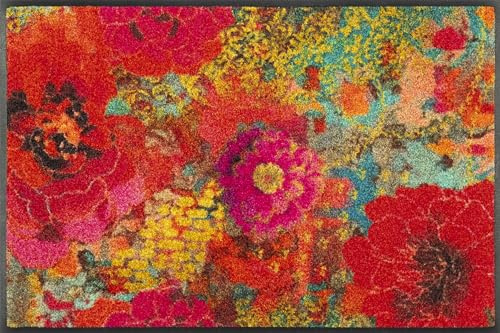 wash+dry Fußmatte, Flowerchains 50x75cm, innen und außen, waschbar, bunt