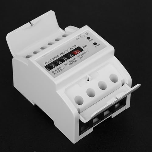 Compteur Électrique Monophasé 220V compteur electrique monophasé Compteur d'Énergie Numérique 1 Phase 2 Fils 4P, Testeur de Consommation et Tension defalcateur compteur electrique Tester di tensione
