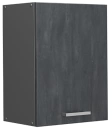 Vicco Hängeschrank R-Line, Schwarz Beton, 45 cm | 1 Tür · 1 Einlegeboden · Tiefe – 31 cm · ✓ Frei kombinierbar · ✓ Praktischer Stauraum