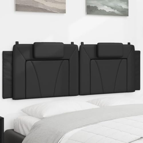 Homgoday Kopfteil-Kissen Bett Kopfkissen Kopfteilpolster Rückenkissen Kopfbedeckungen Wandkissen Bettkopfteil Rückenlehne für Bett Schlafzimmer Schwarz 160 cm Kunstleder