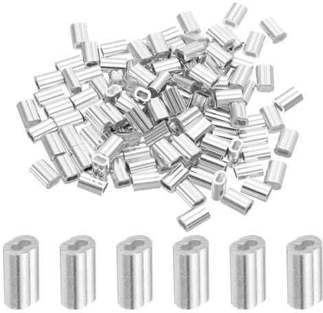 QUARKZMAN 1/16 tum 1,5 mm Aluminium-Crimp-Ringhylsa, Dubbel Metallkabel Sluthylsa, Silver 120 st