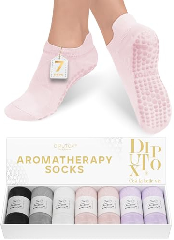 Lot de 7 paires de chaussettes antidérapantes pour pilates, yoga, avec parfum pour homme et femme, idéales pour le ballet, les chaussures de gymnastique, la danse, les pantoufles, le fitness, les