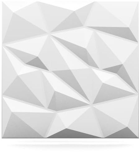 Deccart - Panneaux Muraux 50x50 cm Polystyrène XPS, Blanc, 1 pièce, 4 m² | Panneau mural 3D Décoratif, Plaque murale decorative, Décoration murale, Relief texturé, Wall Panel, Deco Mur