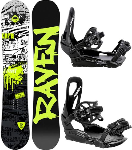 Snowboard Set: Snowboard Raven Core Junior + Bindung Raven s230 Black (140cm + s230 Black S/M)