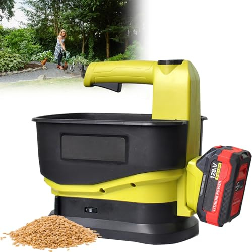 KYZTMHC Esparcidor de Semillas de Mano inalámbrico, esparcidor de Alimentos y Fertilizantes, 5,5 L, esparcidor de Semillas de césped de Mano, Ancho de extensión Ajustable, para Semillas, Alimentos