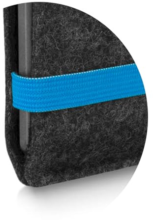 Stilbag Buchhülle aus Woolfilz | Passgenau angefertigt Buchschutz | Gotteslobhülle mit Namen | Personalisierte Buchhülle aus Woolfil-anthrazit - blau