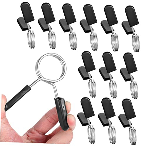HANABASS 12pcs Sturdy Barbell Clips Spring Collars Weight Clips for Bars Dumbbell Collars Barbell Bar Weightlifting Gym Accessories