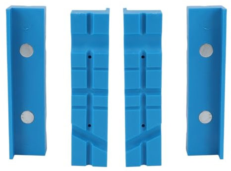 4PCS Magnetic Vise Jaw Pads, Multi Angle Groove Vise Jaw Protective Covers Anti Slip Soft PU Jaw Covers for Woodworking Jewelry Making