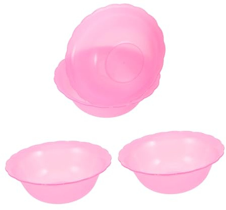 LOORGVEL 4pièces Bassine de Camping Ronde Plastique pour Lavabo Bain de Visage Empilable Bord Fleuri Utilisation Multiple
