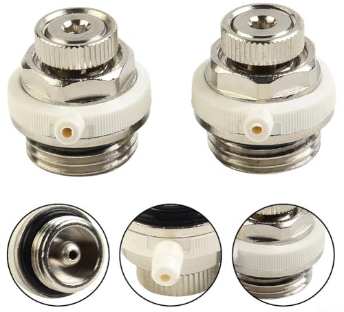 Honseadek Lot de 2 valves d'aération automatiques pour radiateur - 1,27 cm - Avec bouchon d'arrêt - Économie d'énergie - Désaération continue