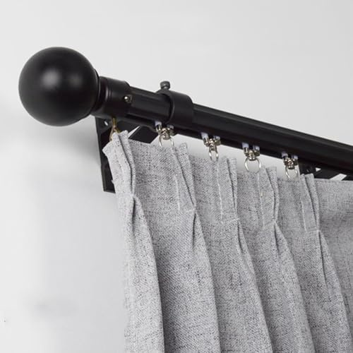 Barra de cortina transversal rústica ajustable de 39 a 118 pulgadas, riel deslizante montado en la pared para cortinas, ideal para patio, dormitorio, cocina, baño y divisor de habitación