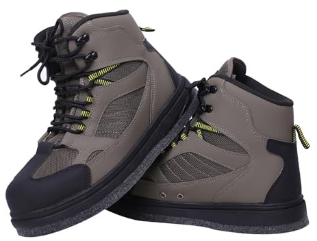 Raprance Men's Fishing Wading Boot Felt Cleated Outsole for Fly Fishing，43