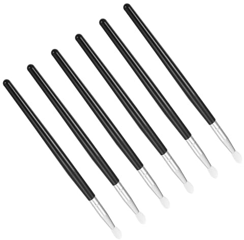 Pincel de Silicona para Mascarilla de Labios 6 Piezas Negro | Aplicador Portátil, Uso Múltiple para Labios y Mascarillas, Estilo Chic, Adecuado para Obsequio de Año