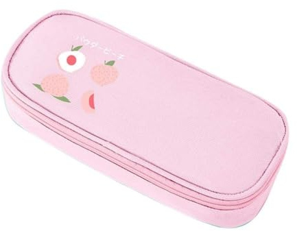 JUSKAQZYI Estuche Escolar Estuche de lápices de Gran Capacidad, Bonito Estuche de Frutas, Organizador de papelería, Sencillo, Resistente y Multifuncional for Adolescentes Cuero(Rose)