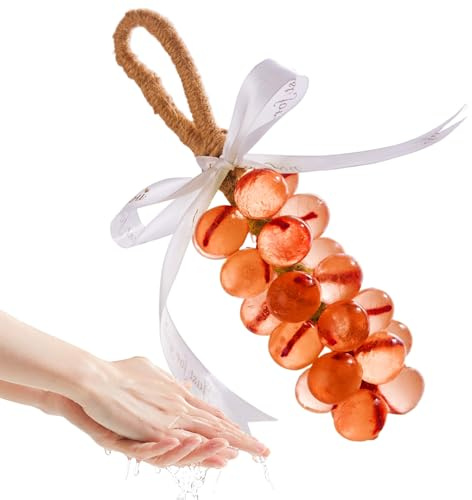 Grape Soap On A Rope, Natural Handmade Transparent Crystal Grape Cluster Shaped Soap, Lasting Fragrance, For Skin Body Foot Hand Laundry Women Men Bathroom