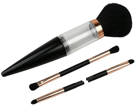 Resor makeup-borstset, 5- bärbart sminkverktyg, puderfoundationborste set – för flickor, kvinnor, arbetare, toalettbord, bröllop, , kontor, semester, festival,