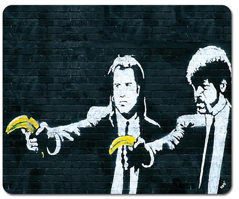 1art1 Banksy Vincent Und Jules, Bananen-Pistolen Mauspad 23x19 cm