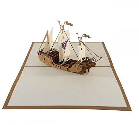 Hanse-Kogge - 3D Karte/Pop-Up Karte/Grußkarte zum Aufklappen - Lübeck