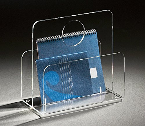 HOWE-Deko Hochwertige Acryl-Glas Zeitungstasche, Zeitungsständer, klar, 33 x 18 cm, H 31 cm, Acryl-Glas-Stärke 5 / 8 mm