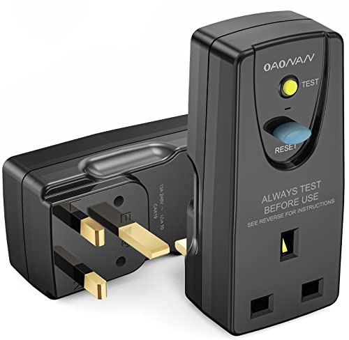 OAONAN RCD Plug Safety RCD Adaptor, 5 Years Warranty, UK British Standard with Circuit Breaker Safety Protection for Pool Pump, Power Pressure Washer, Air Conditioner, Hair Dryer, Power Tools