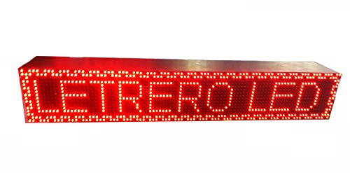 Cartel LED programable con Sensor de Temperatura y Reloj (96x16 Doble Cara, Rojo) / Letrero programable/Pantalla programable/Pantalla de Texto/Rótulo Luminoso/Reloj electrónico