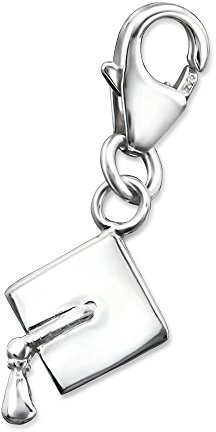 925 Sterling Silver Graduation Cap Charm Clip On Clasp for Women | graduation cap jewellery, easy clip-on clasp, gift boxed for women or teens, nickel free for sensitive skin