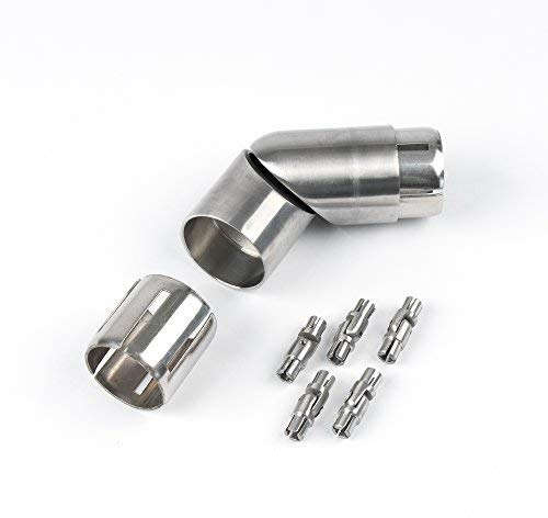 DOLLE Eckverbindungs-Set Gelenkverbinder für variable Erweiterung von 1 Edelstahlhandlauf und 5 Edelstahlstäben