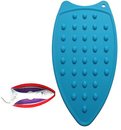 Tangser Multipurpose Silicone Iron Rest Pad for Ironing Board Hot Resistant Mat,Silicone Heat Resistant Iron Rest Pad (Blue)