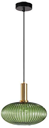 MZStech Moderner Kronleuchter, grünes Glas Pendelleuchte mit goldener Kupfer Pendelleuchte Hängelampe