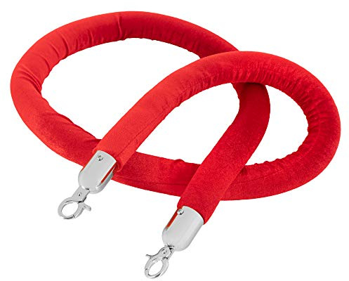 Stagecaptain RRS-200 Seil für PLS-150S Absperrständer silber, 5 cm | Rote Kordel mit samtiger Oberfläche, Karabinerhaken in Silber, Durchmesser Seil: 3, 5 cm, Länge Seil: 2, Länge: 2, Hotels