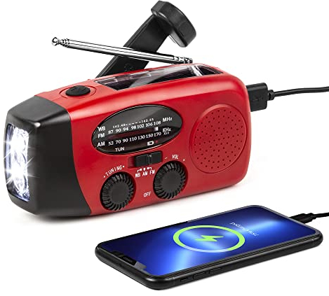 Zovcal Emergency Solar Power Radio - AM/FM NOAA Weather Alert for Home and Camping, Dynamo Torch With SOS Alarm, Portable and Rechargeable