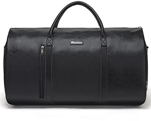 Modoker Wandelbarer Kleidersack aus Leder, Handgepäck für Reisen, Kleidersack, Geschenke für Männer, Frauen, Business, wasserdicht, Koffer, Anzug, Reisetaschen, Schwarz