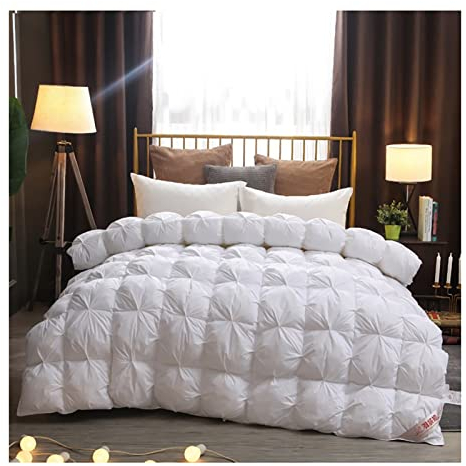 Piumino con Imbottitura in Piuma D'Oca e Piumino, Fodera in Cotone 100%, soffice Piumino per Tutte Le Stagioni o autonomo, Caldo Piumino Trapuntato Invernale (Dimensioni: 150x200 cm, Colore: A)