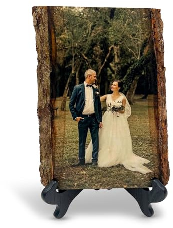 Enjoy the Kraft Personalized Photo on Wood Slice - Customized Printed Picture on Wood Slab Rustic Wall Art, Handmade Room Decor from Reclaimed Basswood - House Warming Gifts New Home