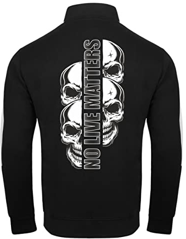 Spaß Kostet Herren Trainingsjacke Sweatjacke Life is Pain (Rückendruck) No live matters biker mc death