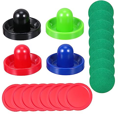 OHPHCALL Airhockey Schieber Drücker Satz Aus Robustem Kunststoff Inklusive Fusselpads Airhockey Zubehör