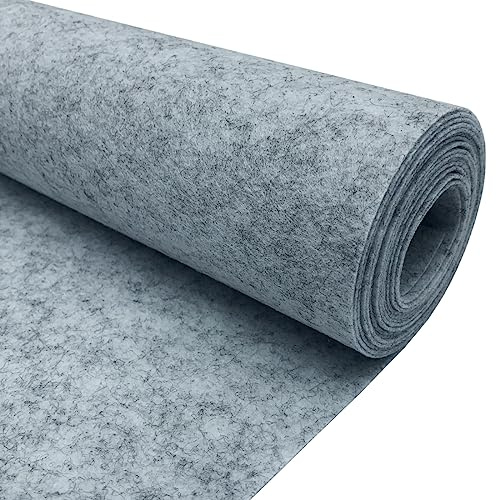 EDGEAM 300x40cm Filzstoff Bastelfilz Bunte Filzrolle Polyester Filz 1mm Dick für Kissen Filzunterlage DIY Handwerk Patchwork Nähen Projekte (Hellgrau)